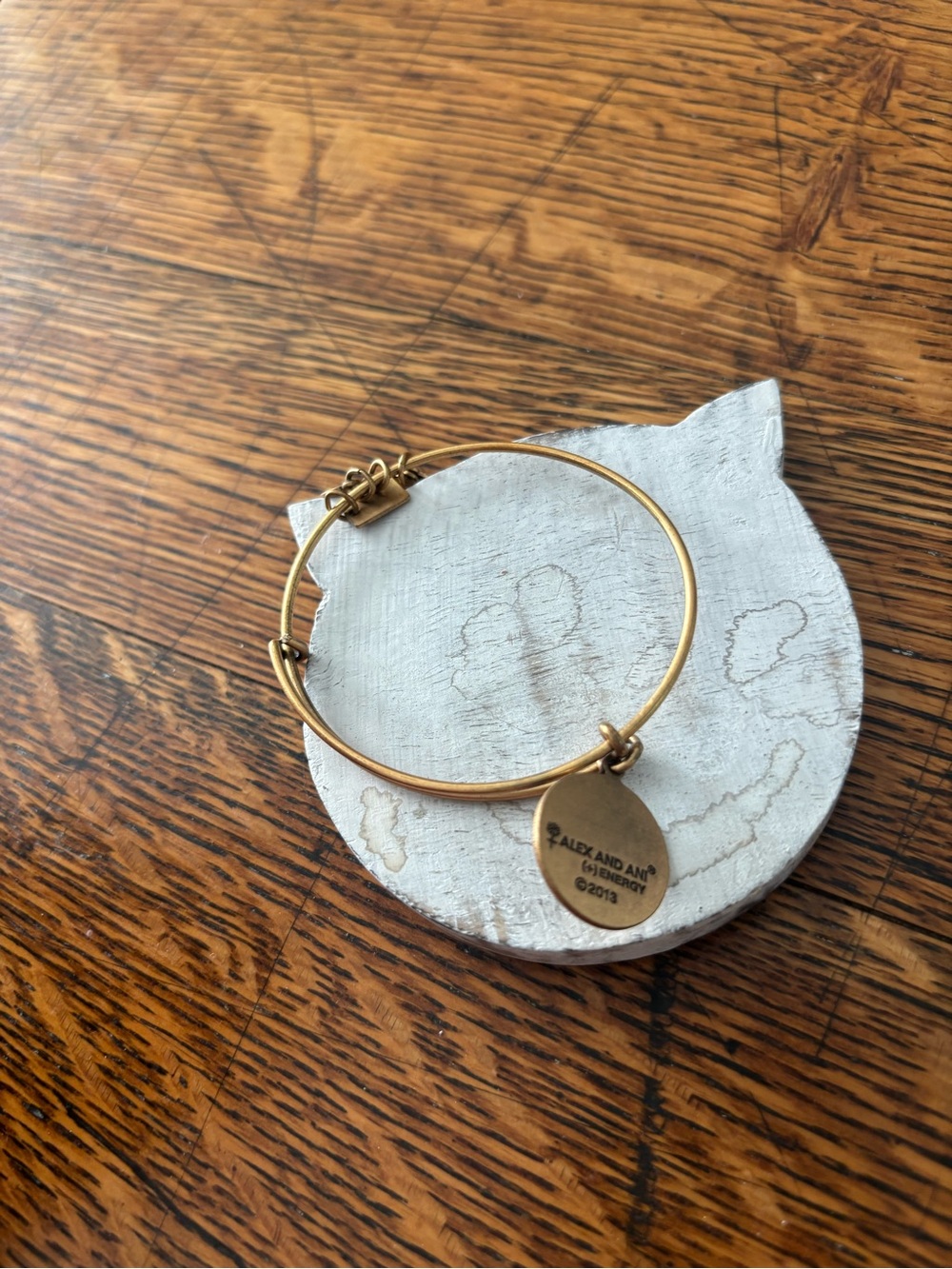 Off Campus Vibes Gold Tone Hockey Charm Bangle Bracelet Alex and Ami - Picture 2 of 2